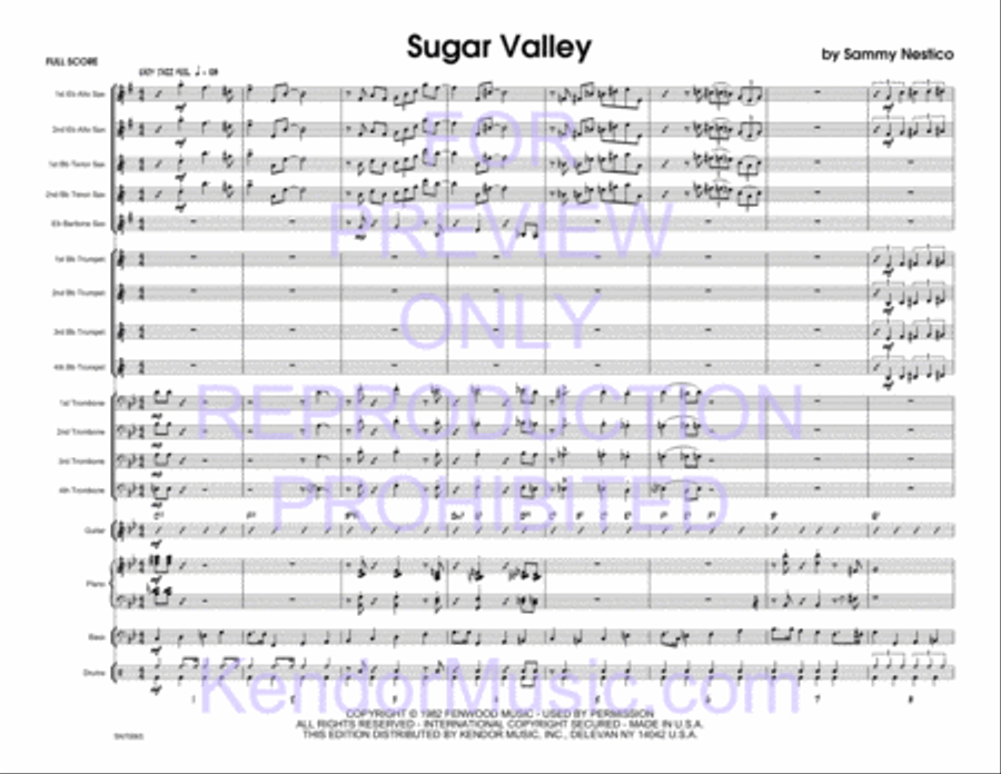 Sugar Valley (Full Score) Jazz Ensemble scores gallery preview page 2