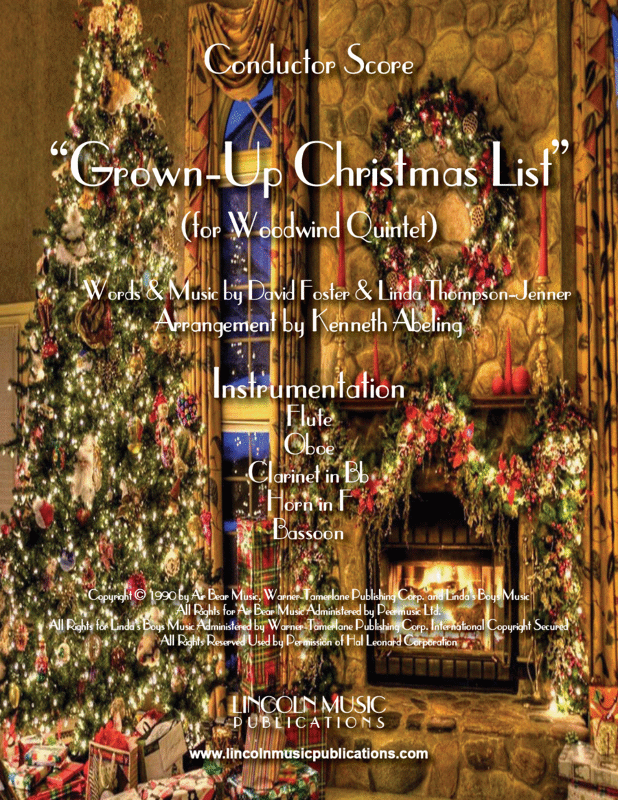 Grown-Up Christmas List Woodwind Quintet scores gallery preview page 1