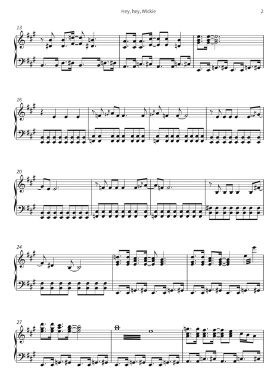 Hey, hey, Wickie Hey, hey, Wickie Piano scores gallery preview page 4