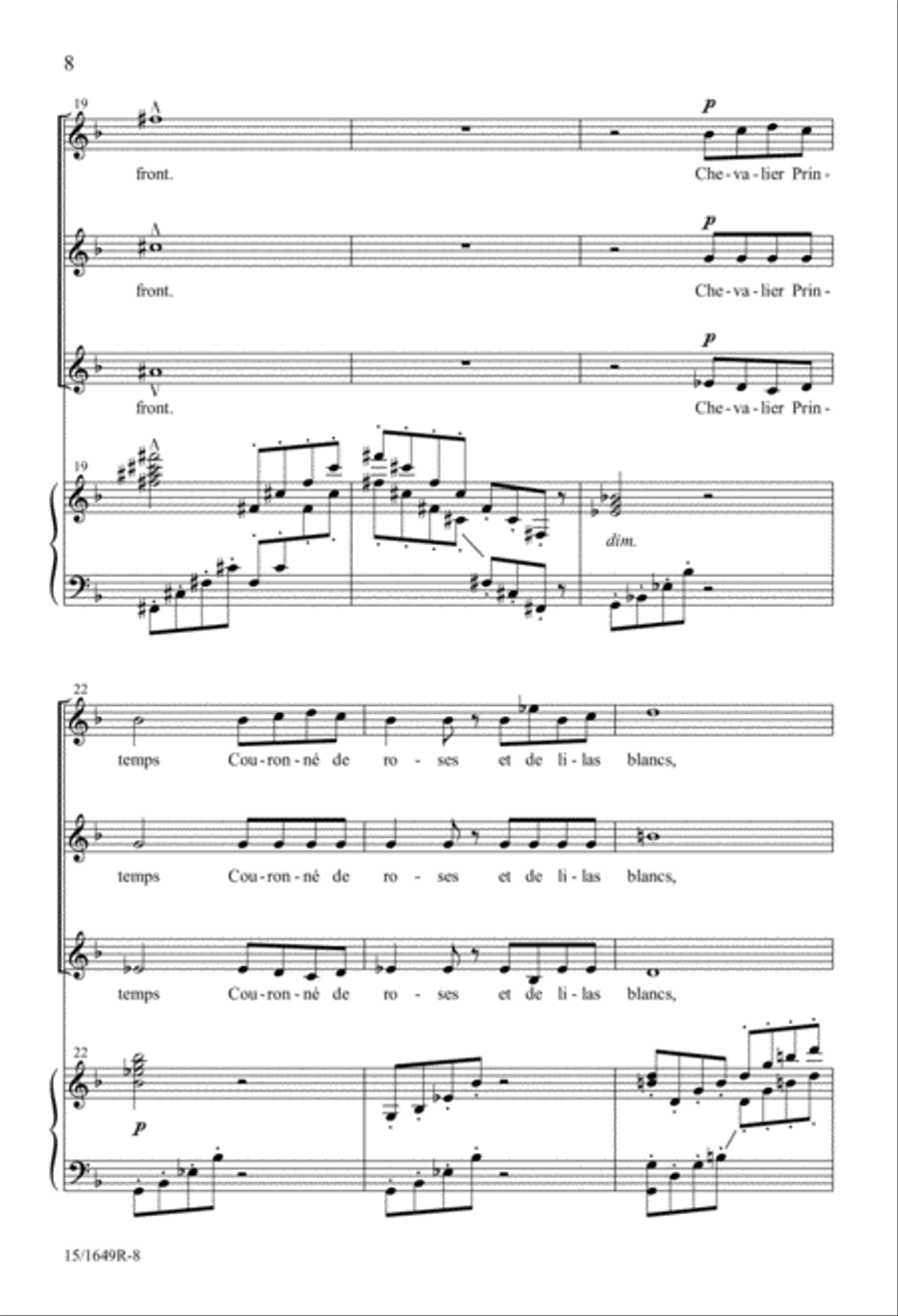 Salut au Chevalier Printemps SSA scores gallery preview page 8
