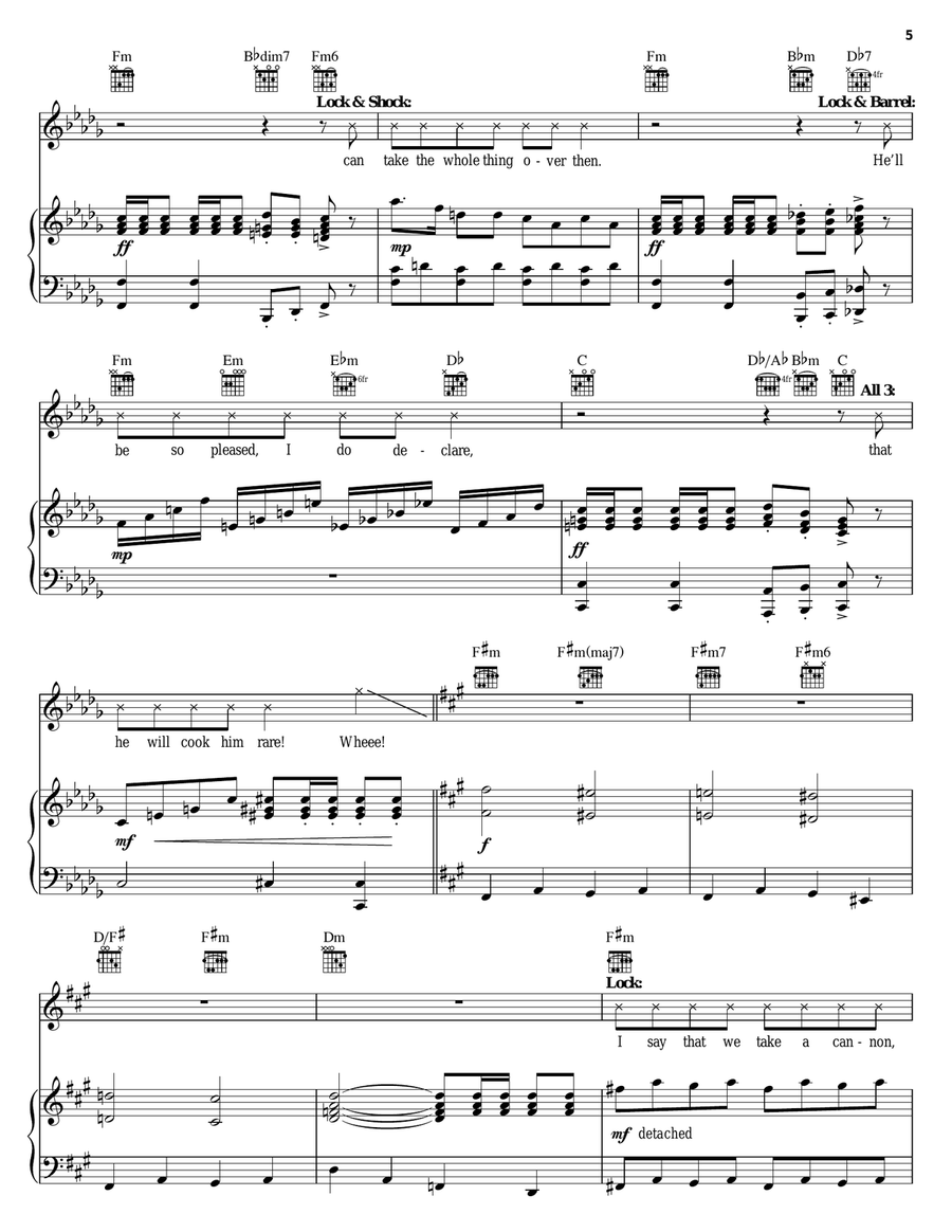 Kidnap The Sandy Claws (from The Nightmare Before Christmas) Piano, Vocal, Guitar scores gallery preview page 5