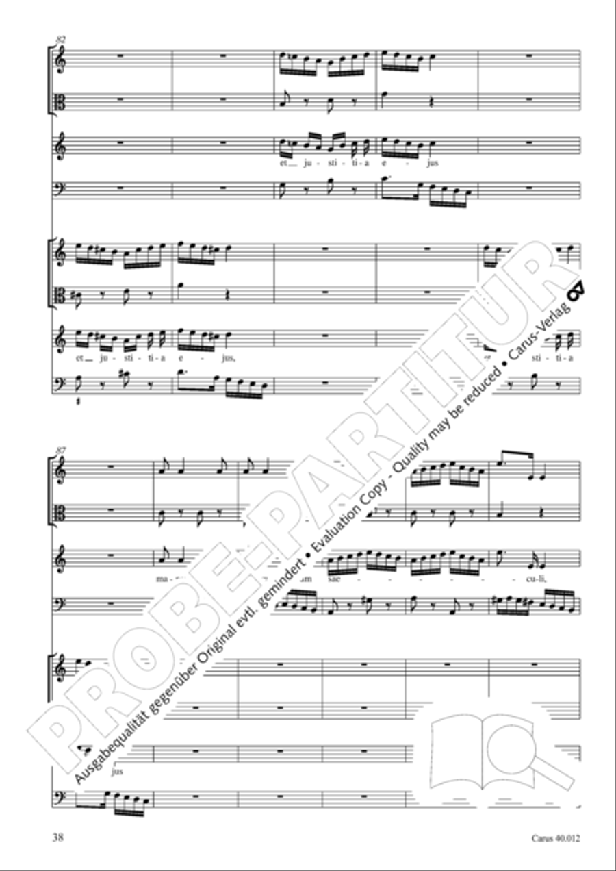 Beatus vir (How blest is he) Psalm 111 4-Part scores gallery preview page 39