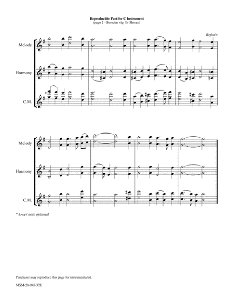 Bereden vÃ¤g fÃ¶r Herran Piano and Keyboard scores gallery preview page 3