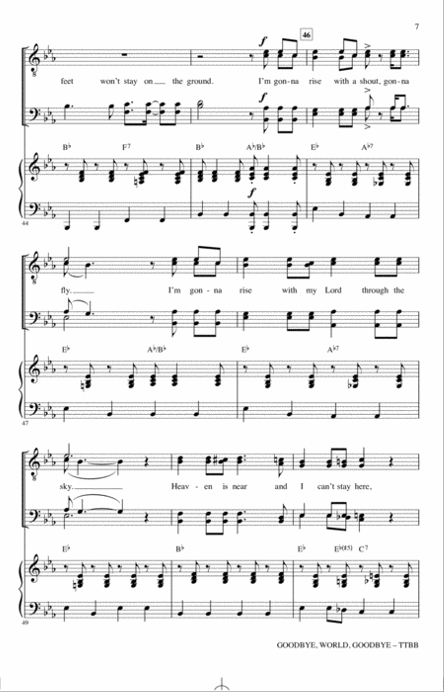 Goodbye, World, Goodbye (arr. Keith Christopher) TTBB scores gallery preview page 6