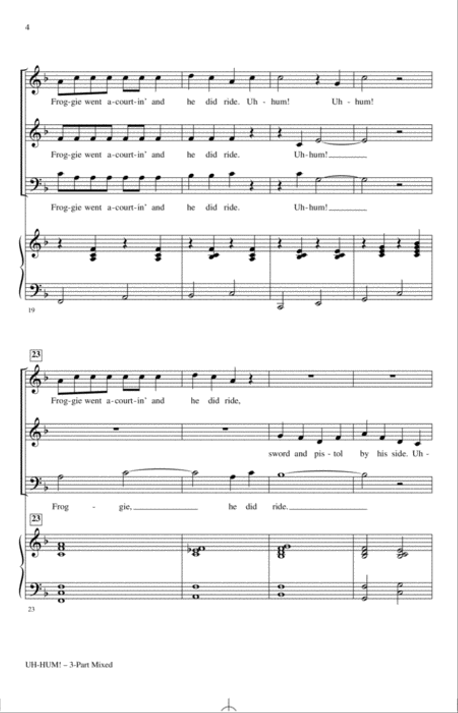 Uh-Hum! (Froggie Went A-Courtin') 3-Part scores gallery preview page 3