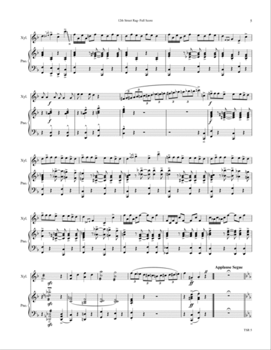 Twelfth Street Rag (12th Street Rag)- Solo Xylophone with Piano Piano scores gallery preview page 5