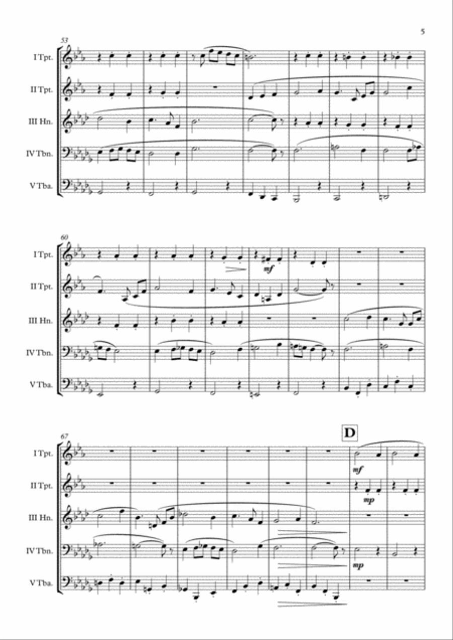 Once Upon A December from the Twentieth Century Fox Motion Picture ANASTASIA Brass Quintet scores gallery preview page 6