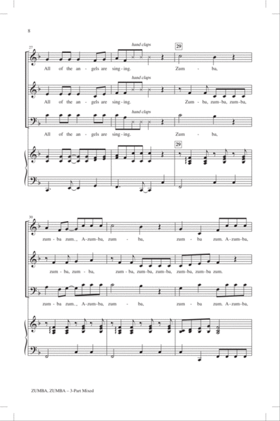 Zumba, Zumba 3-Part scores gallery preview page 6