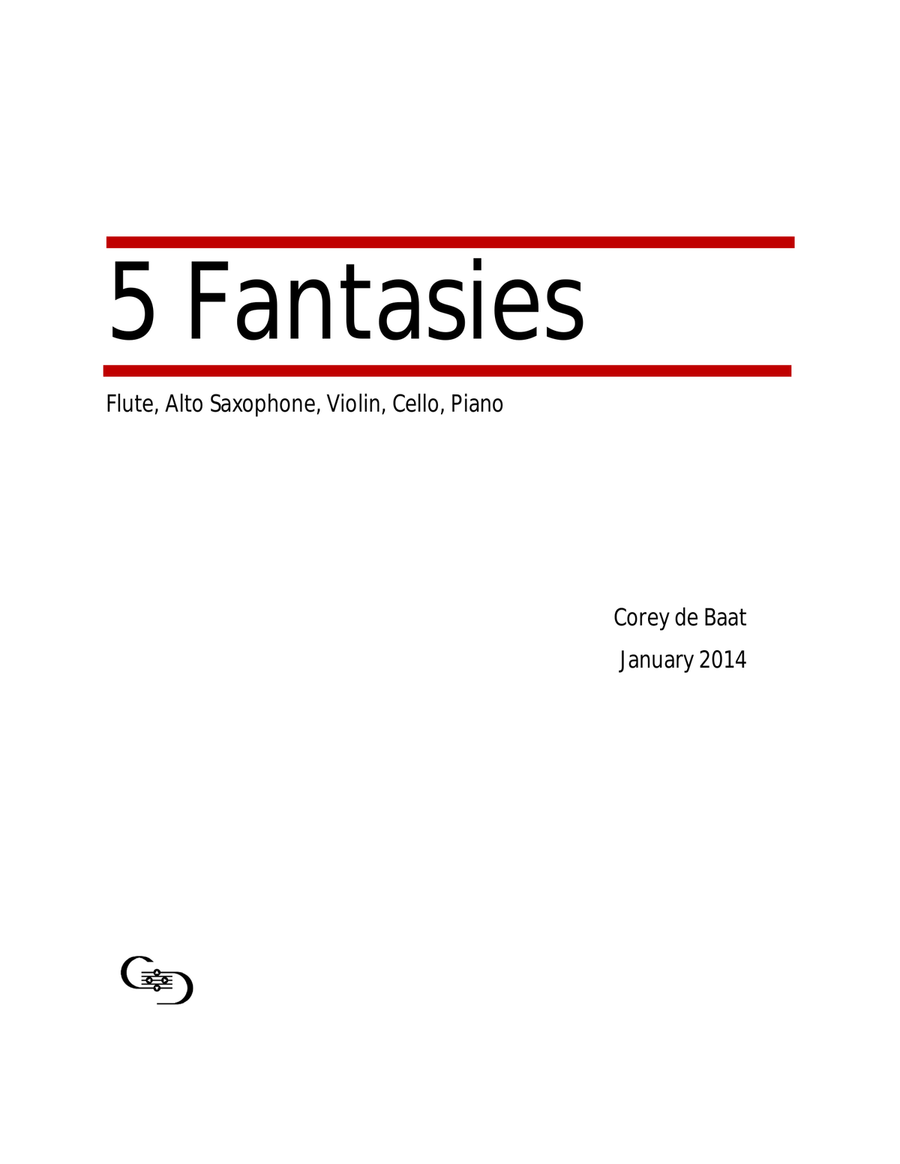 5 Fantasies Flute scores gallery preview page 1