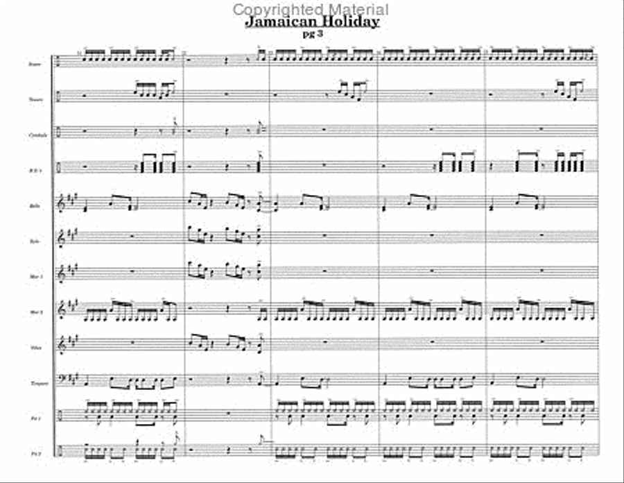 Jamaican Holiday Percussion Ensemble scores gallery preview page 5