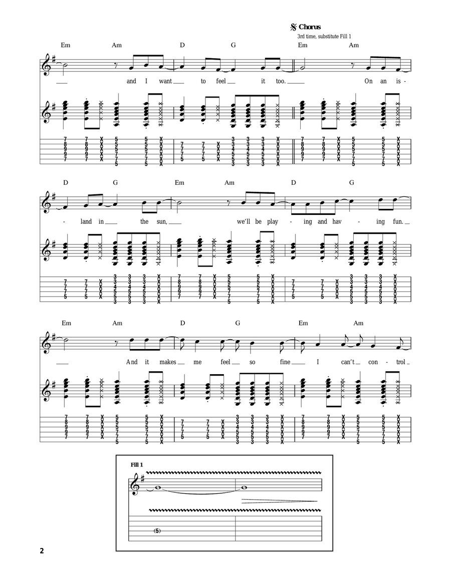Island In The Sun Acoustic Guitar scores gallery preview page 2