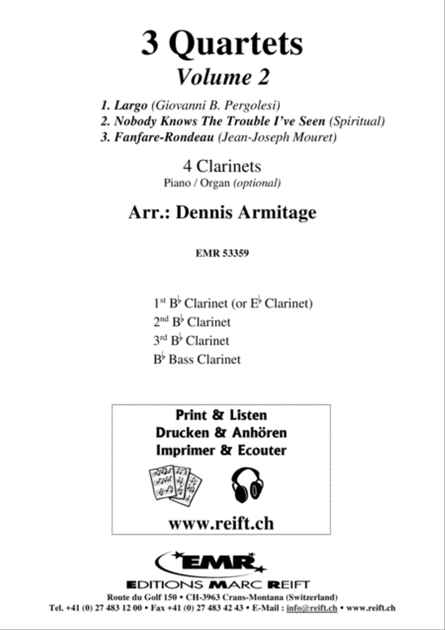 3 Quartets Volume 2 Clarinet Quartet scores gallery preview page 2