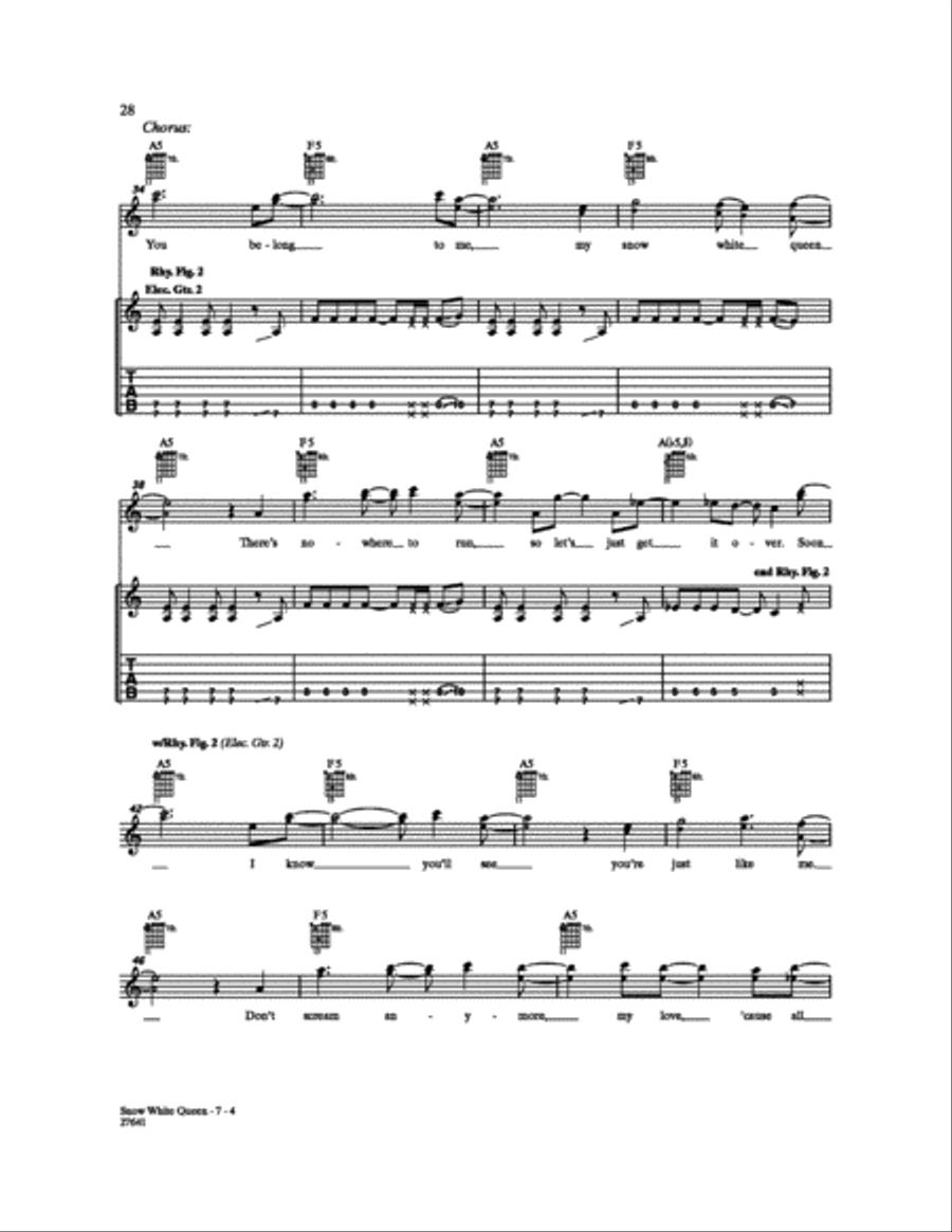 Snow White Queen Electric Guitar scores gallery preview page 4