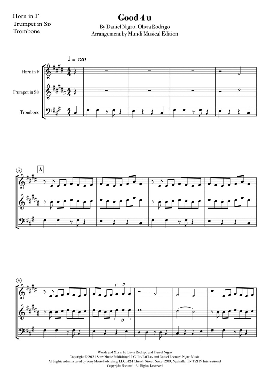 Good 4 U Brass Ensemble scores gallery preview page 1