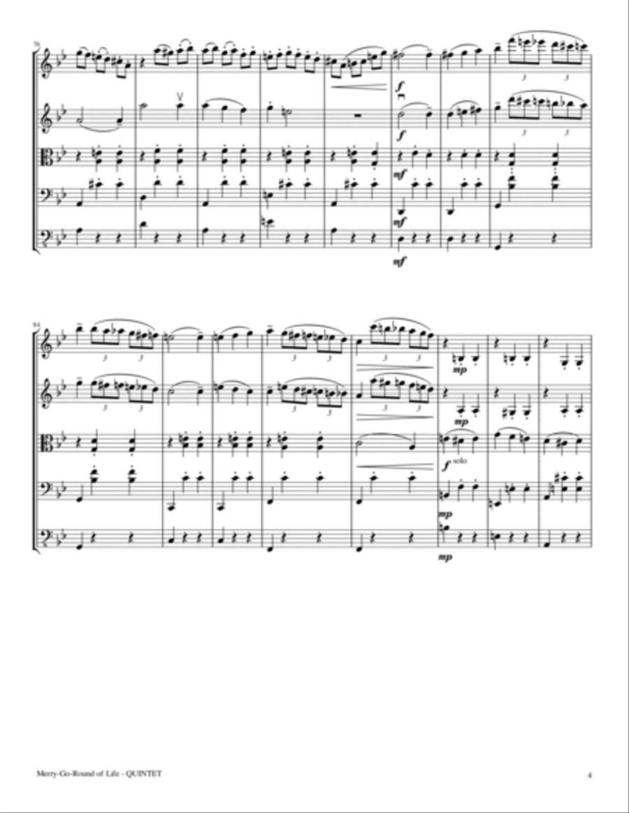 Merry-go-round Of Life String Orchestra scores gallery preview page 5