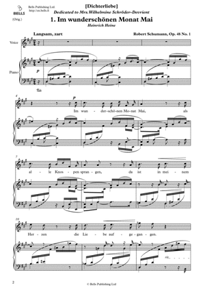 Im wunderschonen Monat Mai, Op. 48 No. 1 (<br>Original key. F-sharp minor)