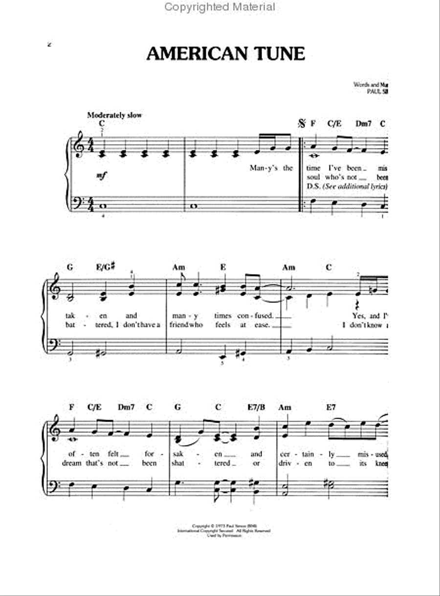 Paul Simon for Easy Piano Easy Piano scores gallery preview page 2