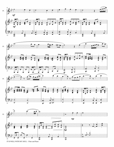 IT IS WELL WITH MY SOUL (Duet – Flute and Piano/Score and Parts) by Philip P. Bliss Flute - Digital Sheet Music