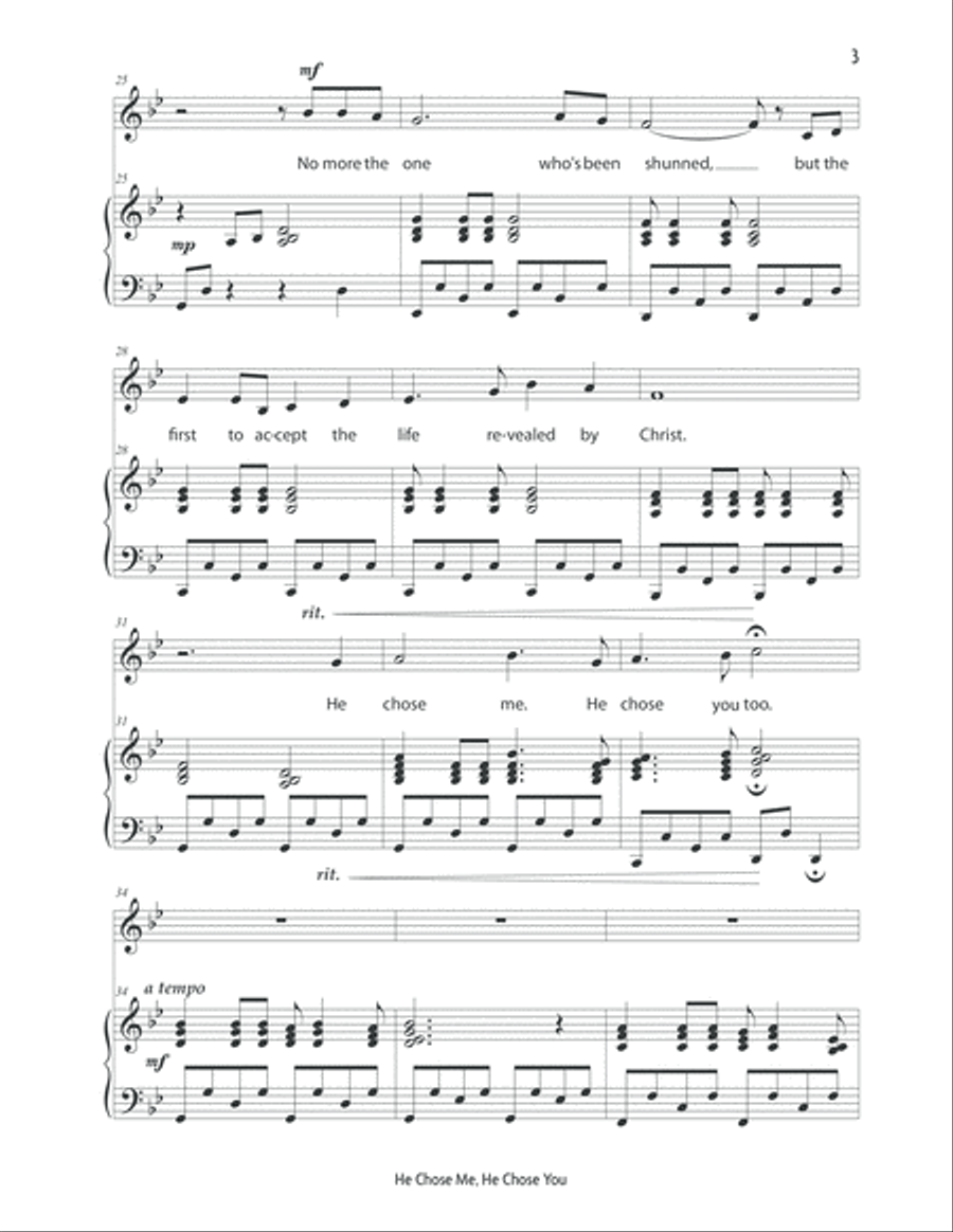 He Chose Me, He Chose You (Low Voice) Low Voice scores gallery preview page 4