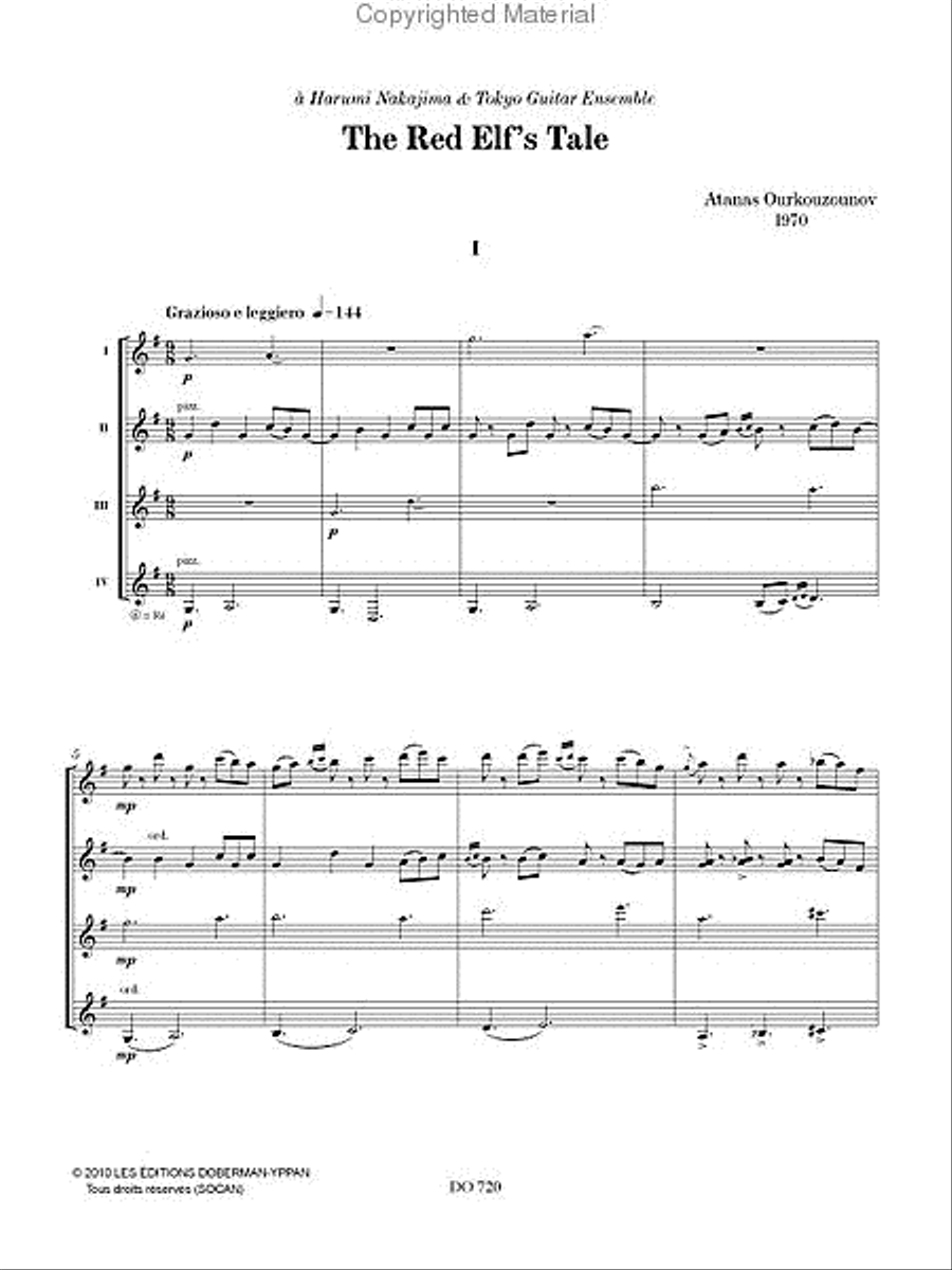 The Red Elf’s Tale Guitar Ensemble scores gallery preview page 2