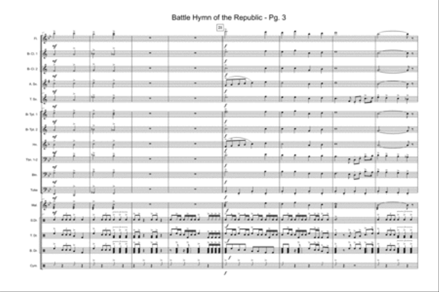 Battle Hymn Battle Hymn Marching Band scores gallery preview page 4