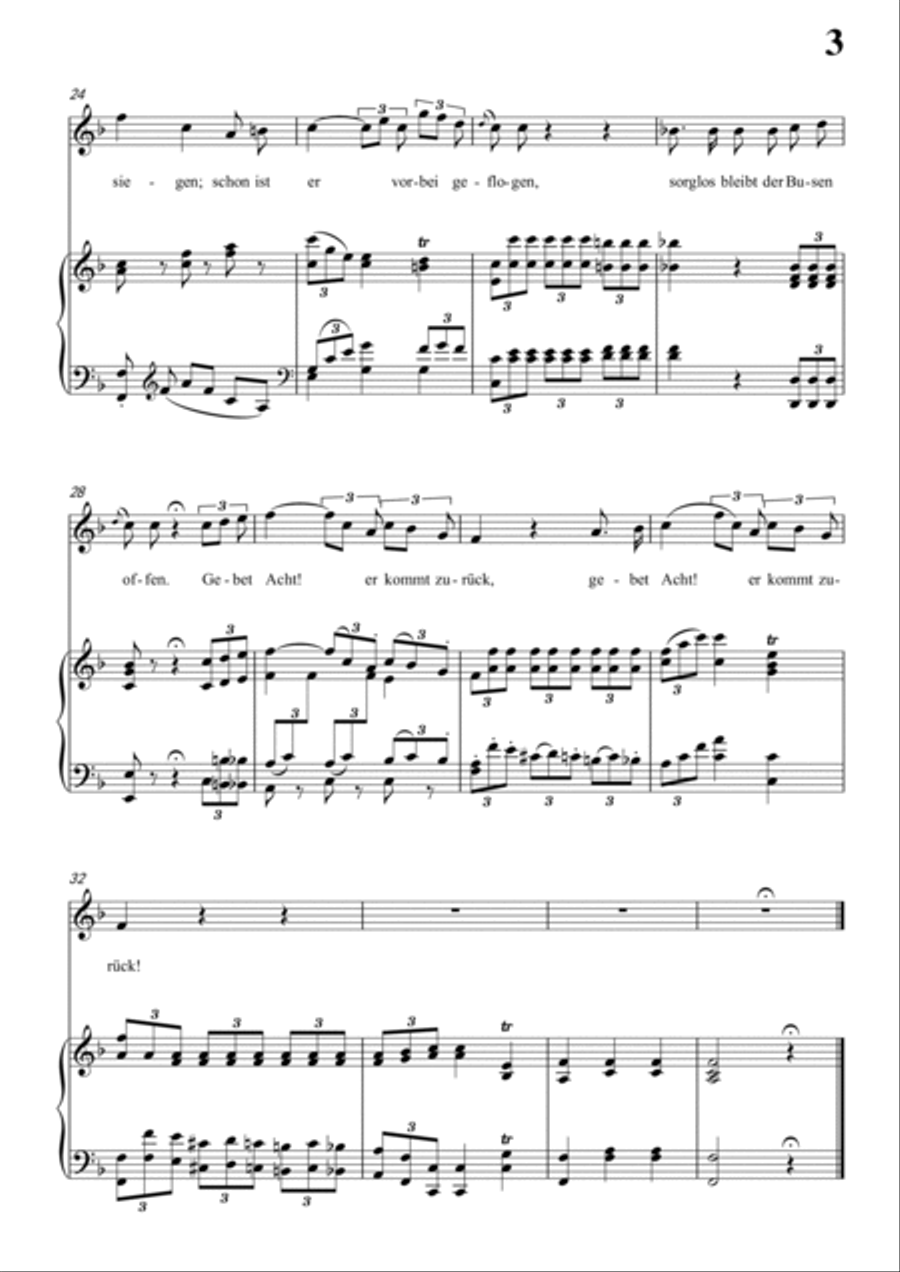 Schubert-Hinund wieder fliegen Pfeile in F for Vocal and Piano Voice scores gallery preview page 4