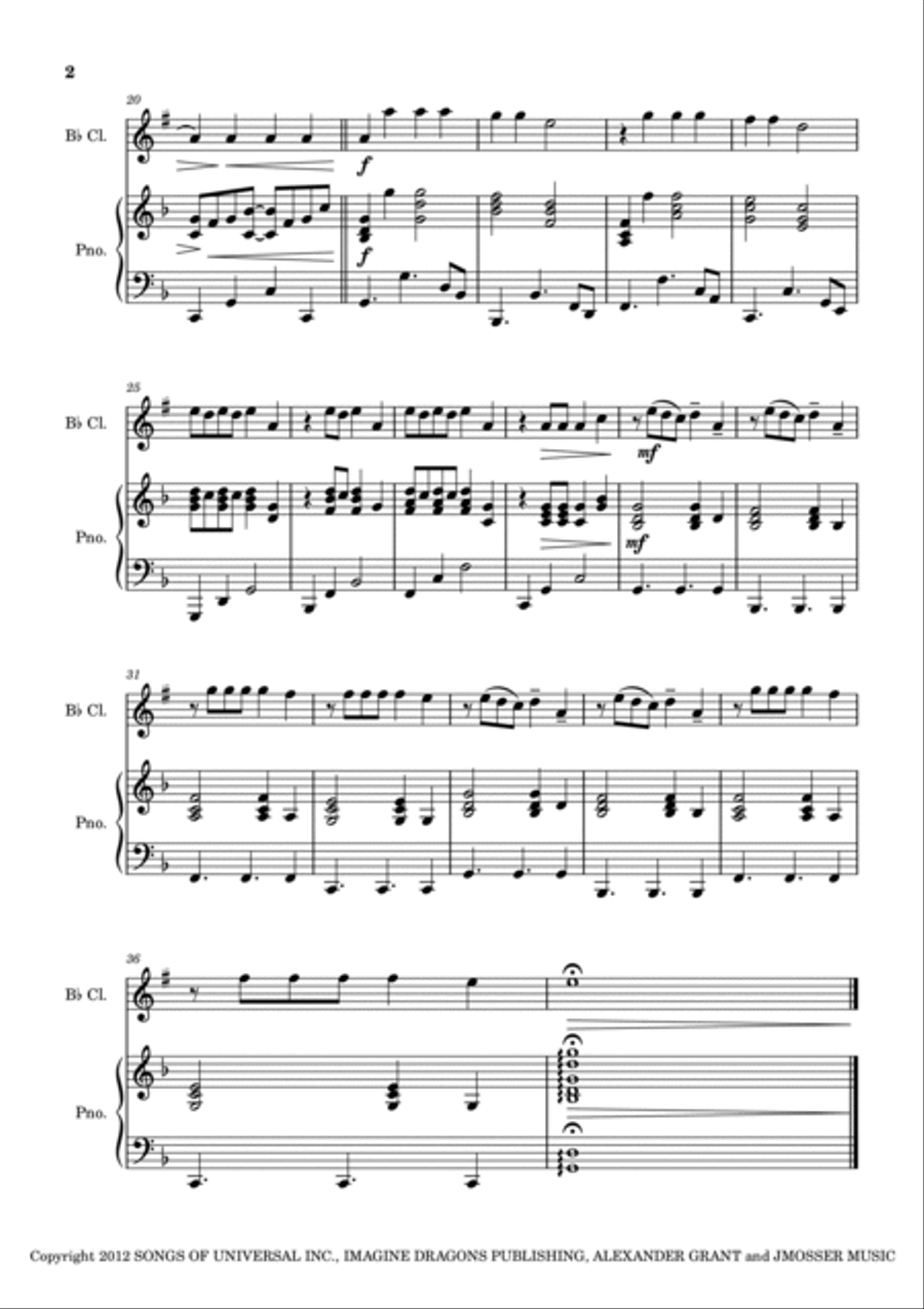Radioactive B-Flat Clarinet scores gallery preview page 2