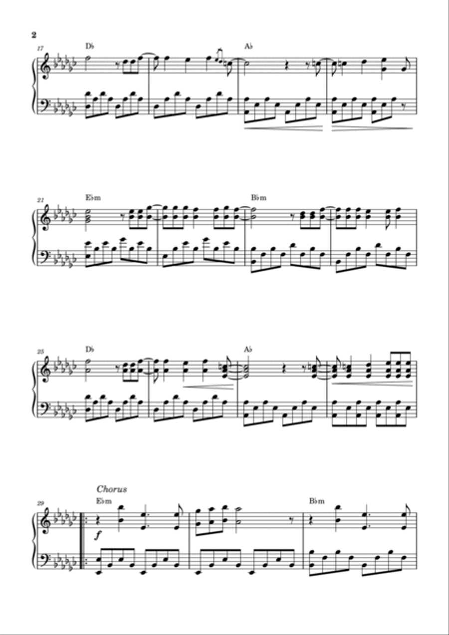 Beat Of Your Heart Piano Solo scores gallery preview page 2