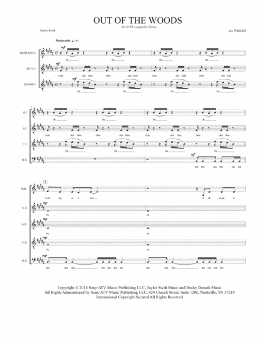 Out Of The Woods 4-Part scores gallery preview page 2