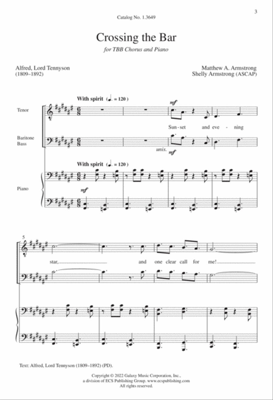 Crossing the Bar Crossing the Bar 3-Part scores gallery preview page 2