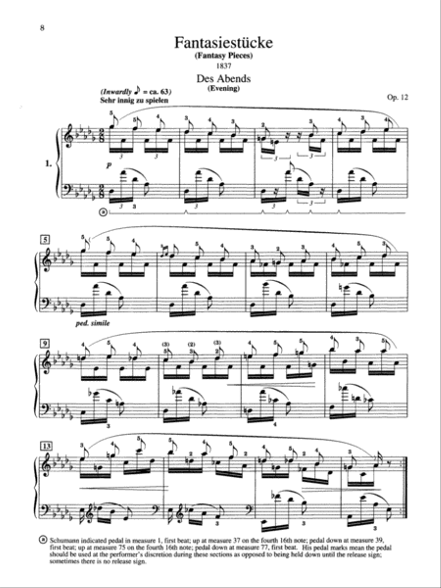 Schumann -- Fantasiestücke, Op. 12 Piano Solo scores gallery preview page 3