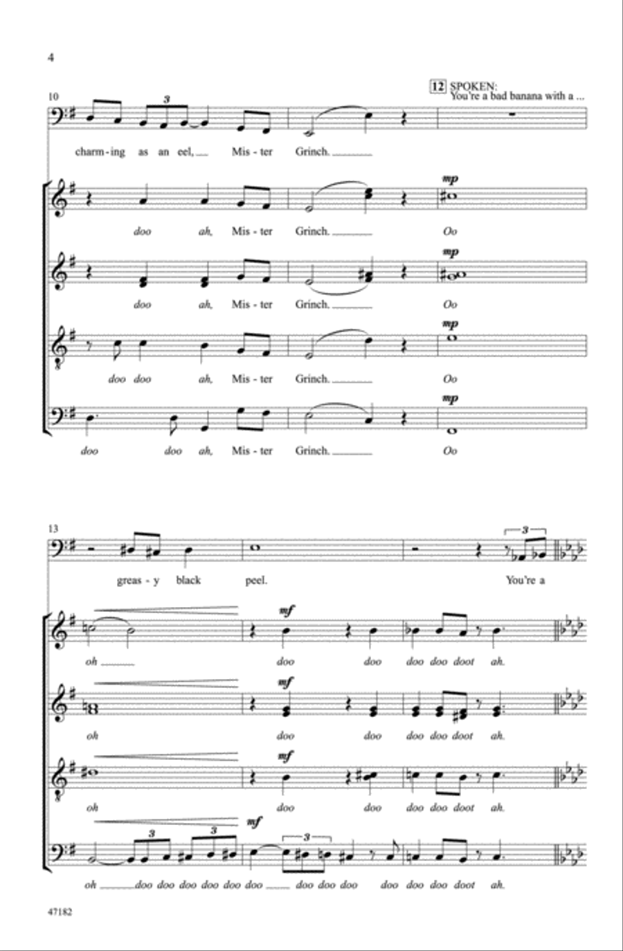 You're a Mean One, Mr. Grinch Choir scores gallery preview page 3