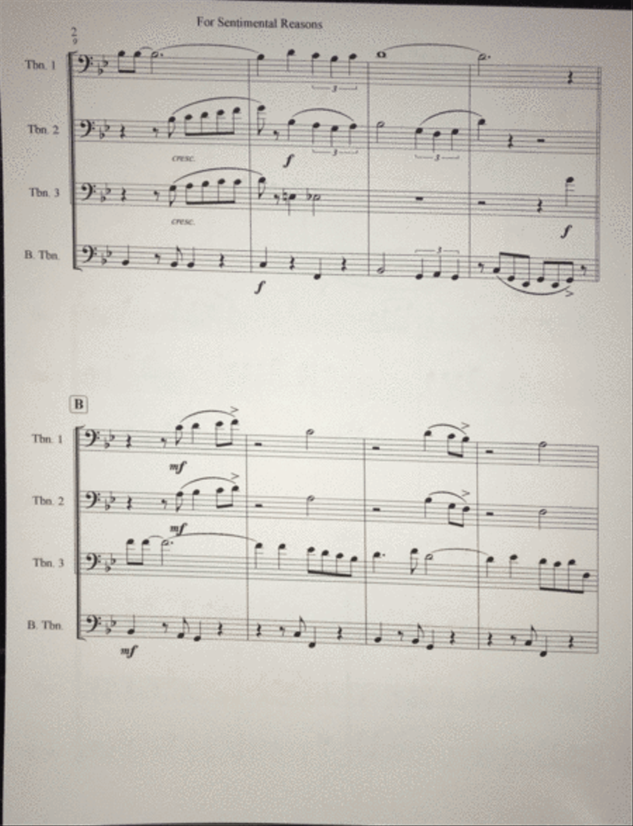 (i Love You) For Sentimental Reasons Trombone Duet scores gallery preview page 2