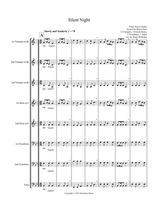 Book cover for Silent Night (Bb) (Brass Octet - 3 Trp, 2 Hrn, 2 Trb, 1 Tuba)