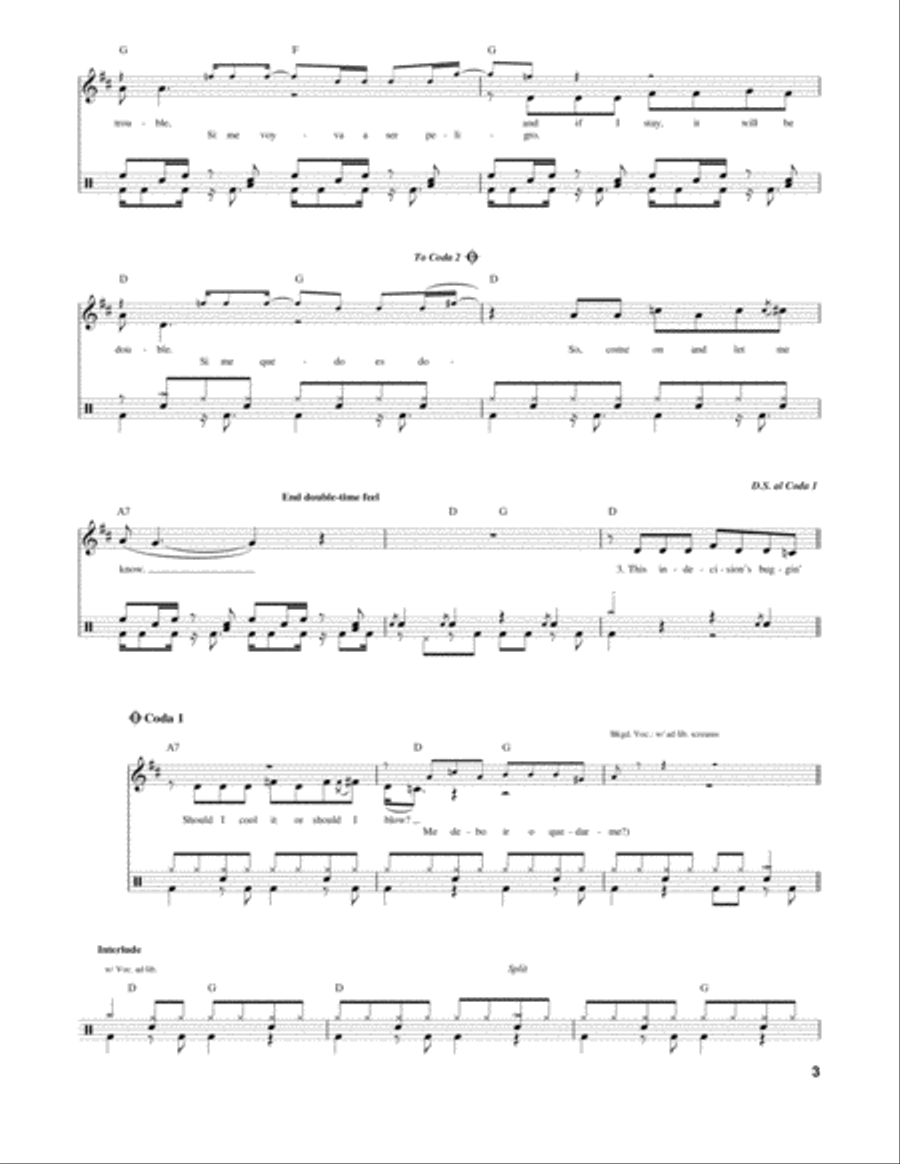Should I Stay Or Should I Go Drum Set scores gallery preview page 3