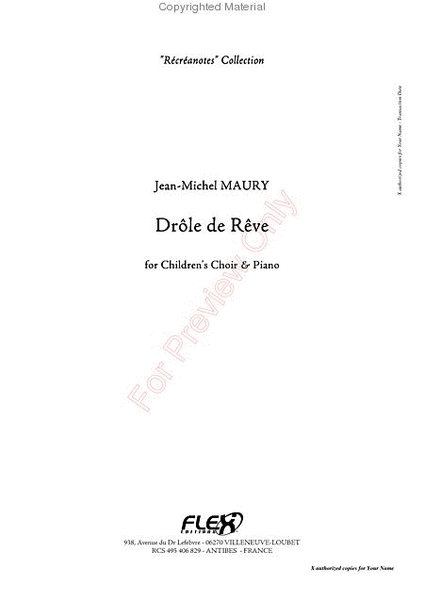 Drole De Reve - Piano Reduction image number null