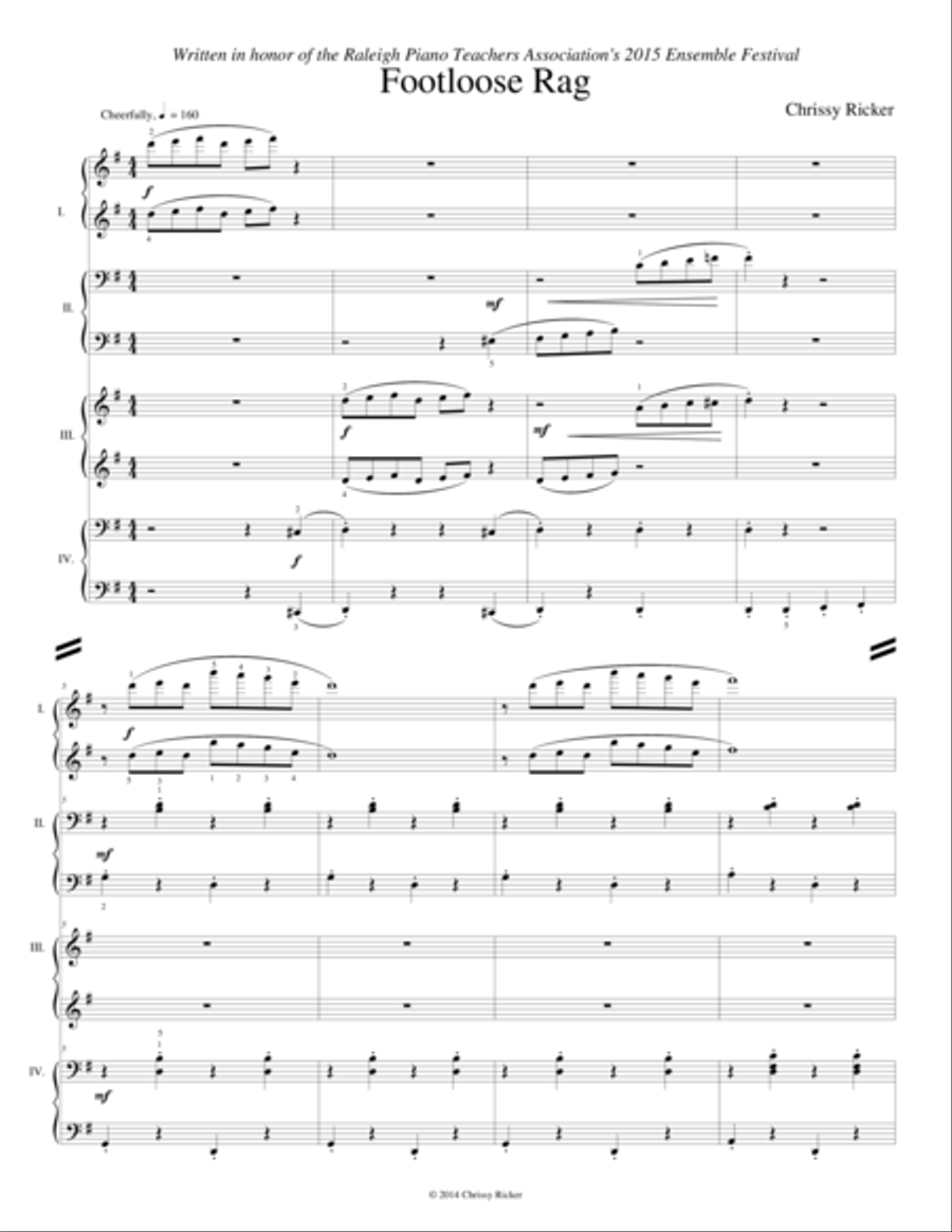 Footloose Rag - for 2 pianos, 8 hands Piano Solo scores gallery preview page 1
