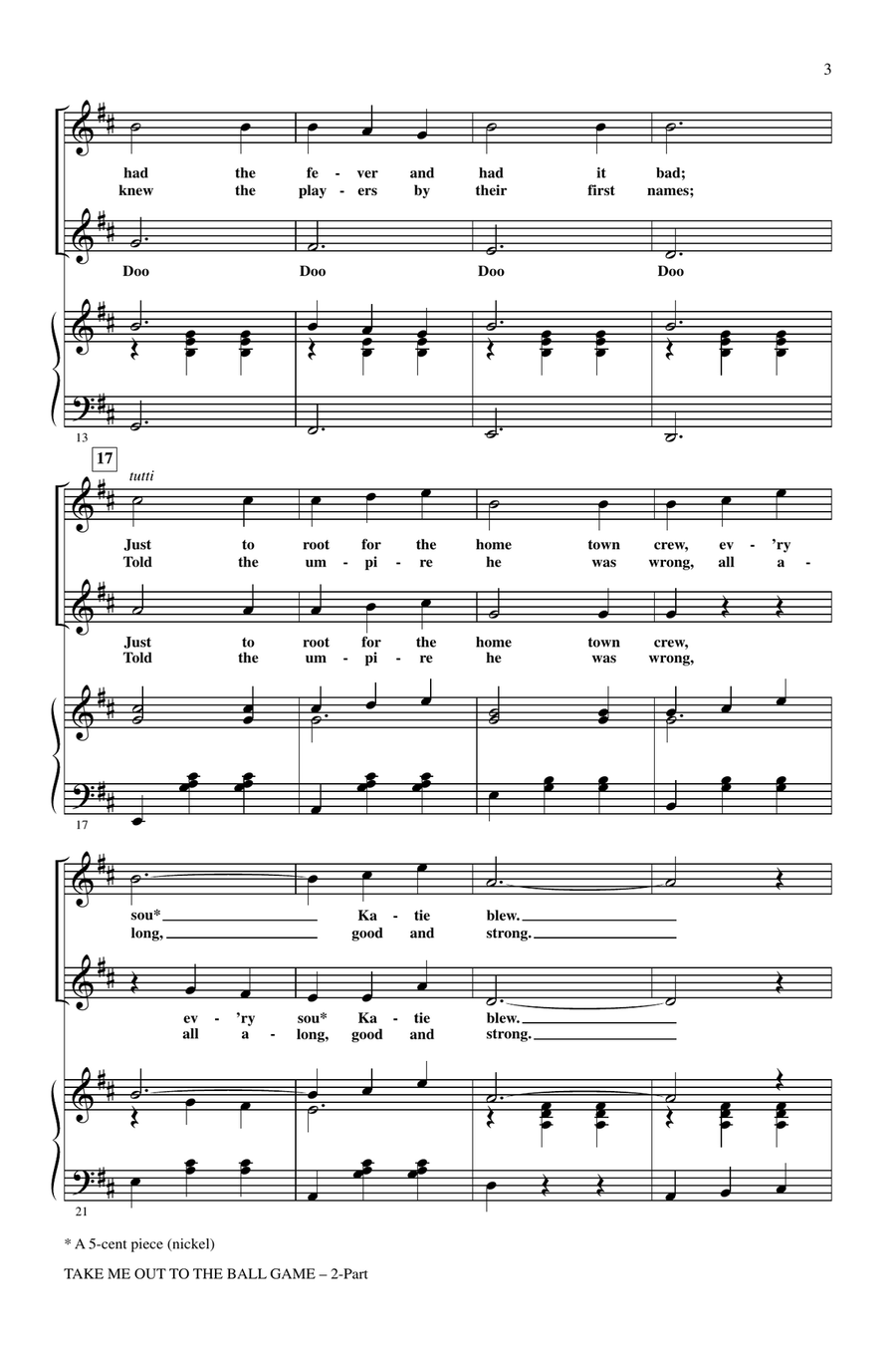 Take Me Out To The Ball Game 2-Part scores gallery preview page 2