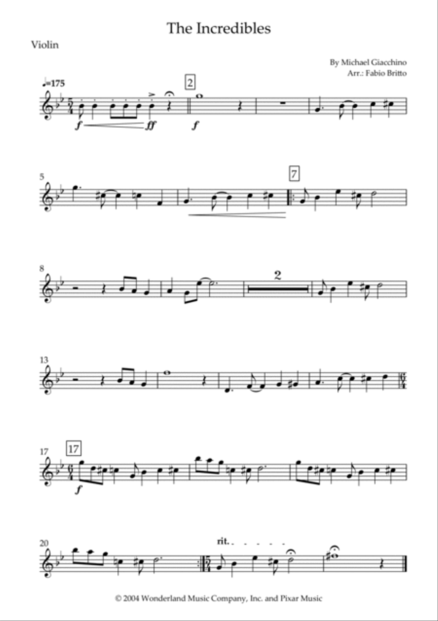 The Incredibles (main Theme) String Trio scores gallery preview page 3