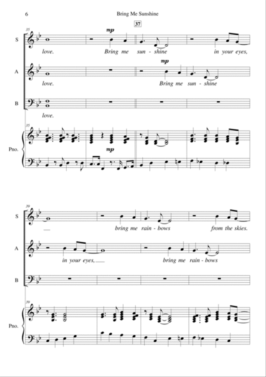 Bring Me Sunshine 3-Part scores gallery preview page 6