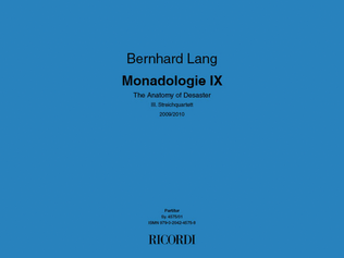 Book cover for Monadologie IX-The Anatomy of Desaster