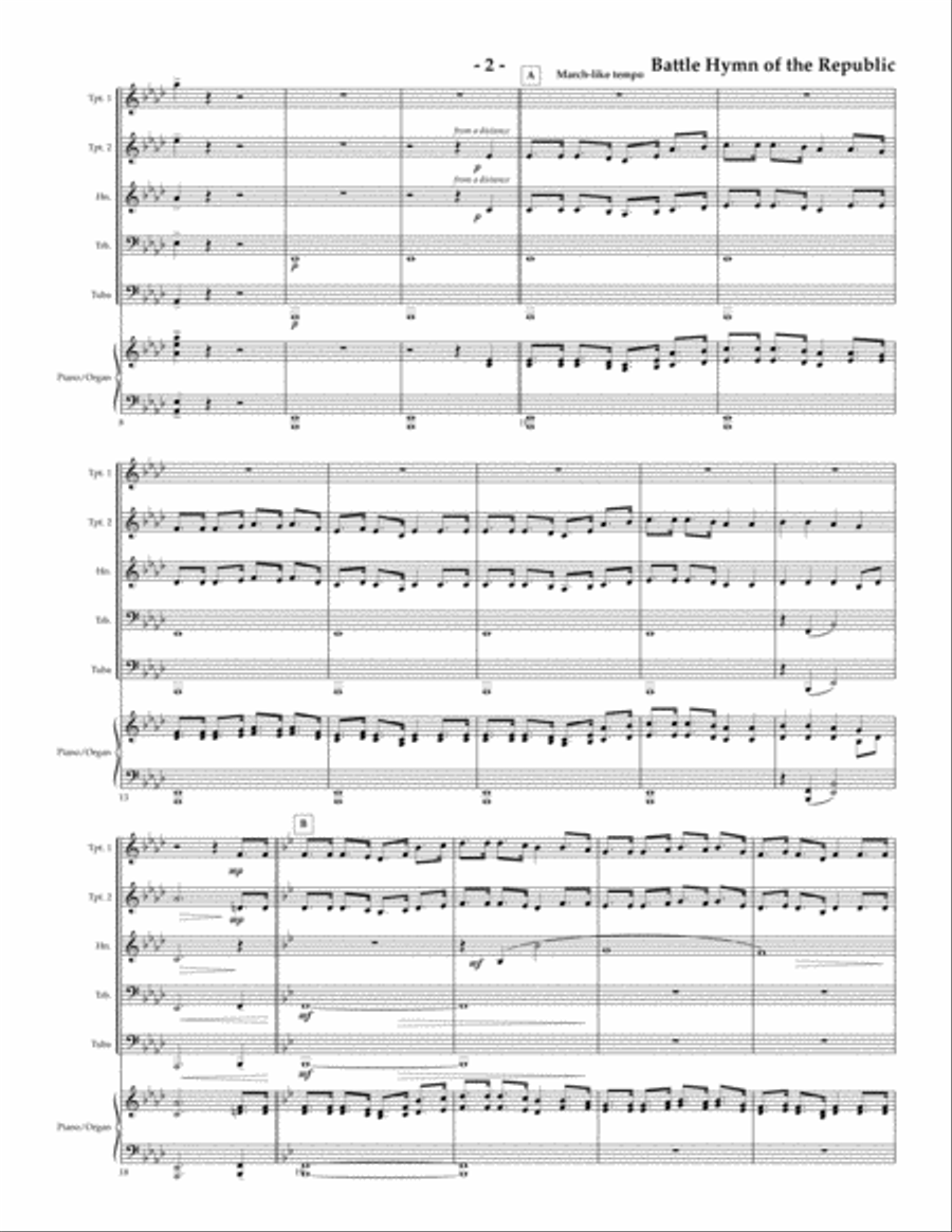 Battle Hymn of the Republic for Brass Quintet Brass Quintet scores gallery preview page 2
