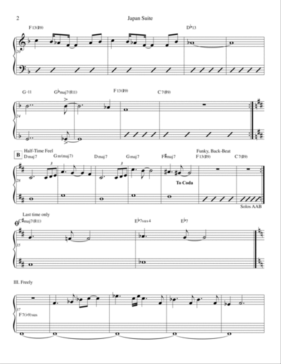 Japan Suite Japan Suite Jazz Ensemble scores gallery preview page 2