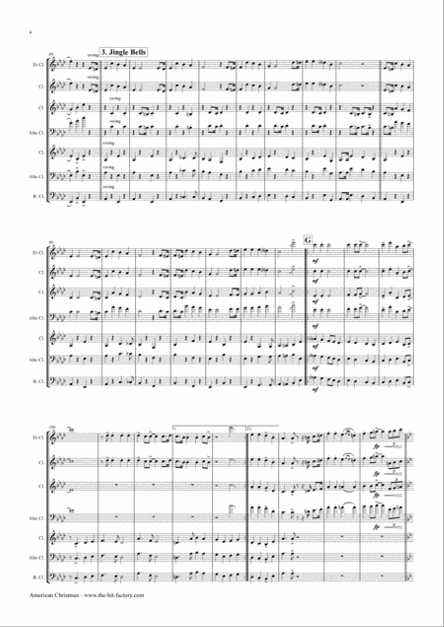 American Christmas - Mash up Rondo of best Christmas Songs - Clarinet Trio Clarinet Trio scores gallery preview page 5