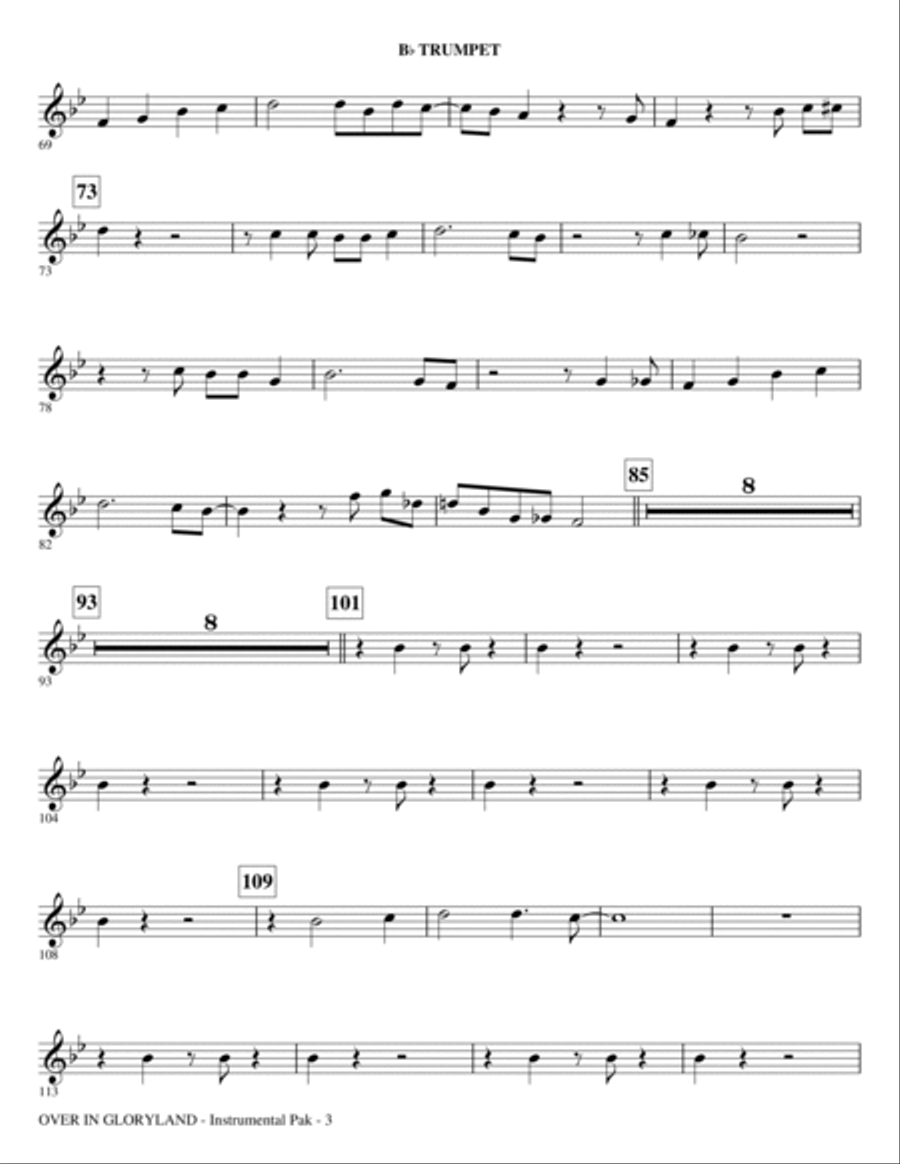 Over In The Gloryland - Bb Trumpet Choir scores gallery preview page 3