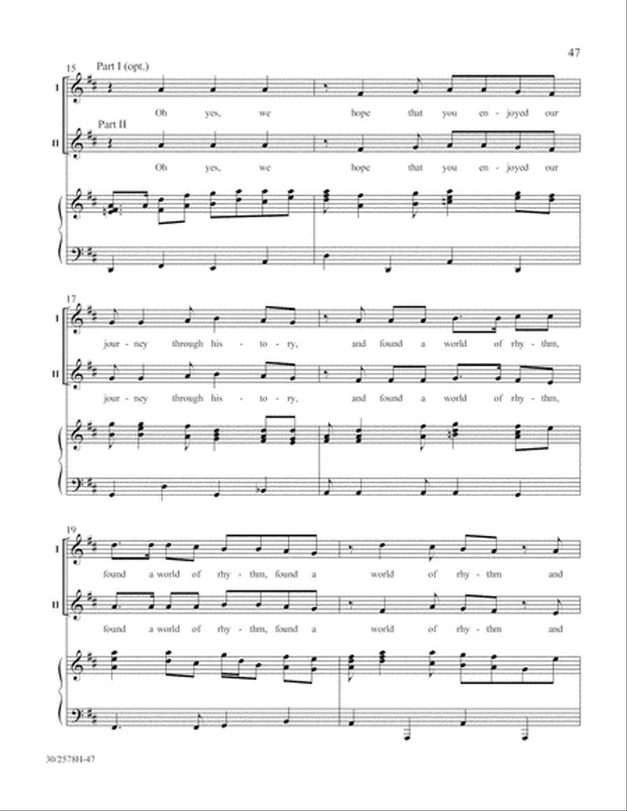 The World of Rhythm Unison Choir scores gallery preview page 48