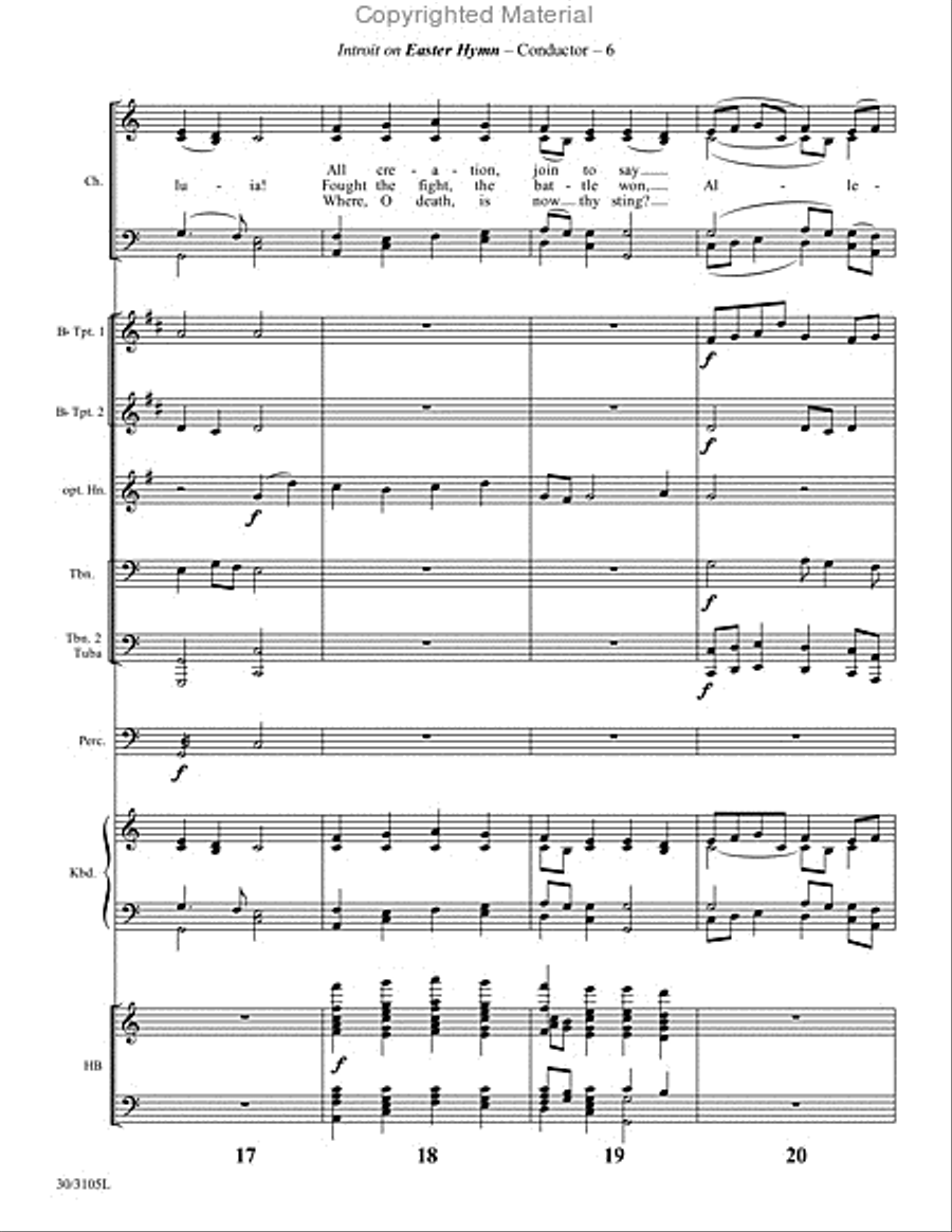 Introit on Easter Hymn - Brass Quintet Score and Parts Choir scores gallery preview page 7