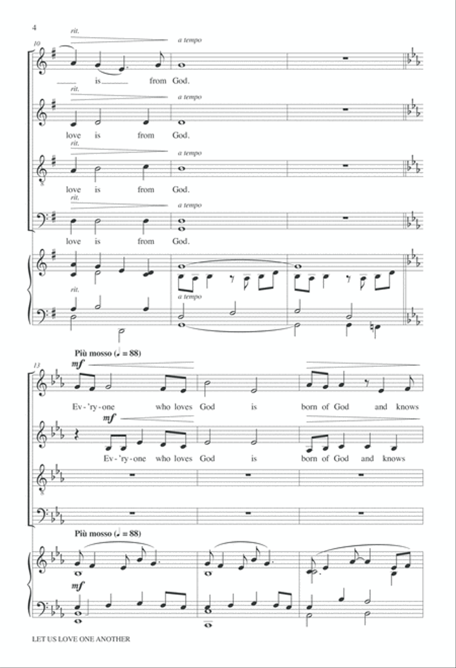 Let Us Love One Another 4-Part scores gallery preview page 4
