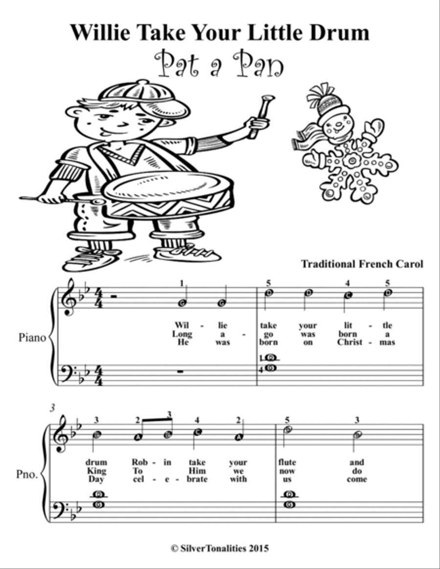 Willie Take Your Little Drum Pat a Pan Easy Piano Sheet Music Willie Take Your Little Drum Pat a Pan Easy Piano Sheet Music Easy Piano scores gallery preview page 2