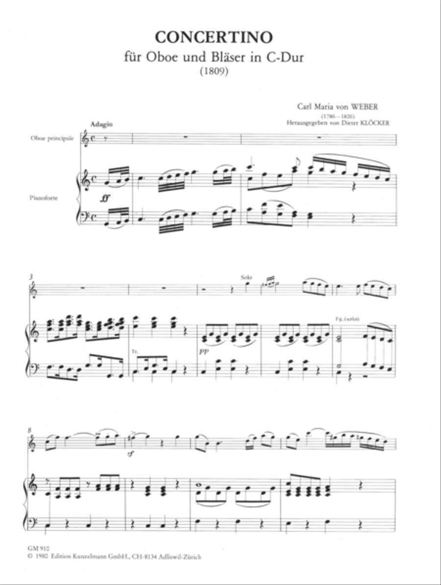 Concertino for oboe and winds Piano scores gallery preview page 2